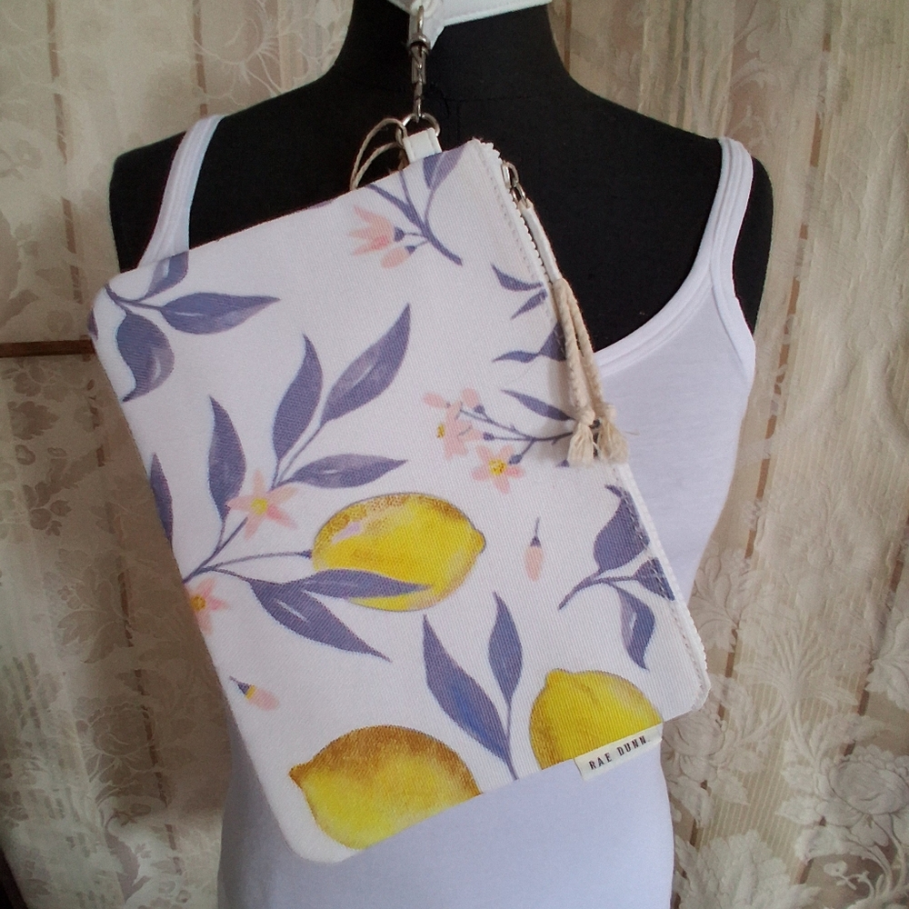 Rae Dunn White and Yellow Lemon Clutch NWT